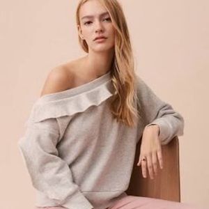 Soft Lou and Grey one shoulder ruffle sweatshirt S